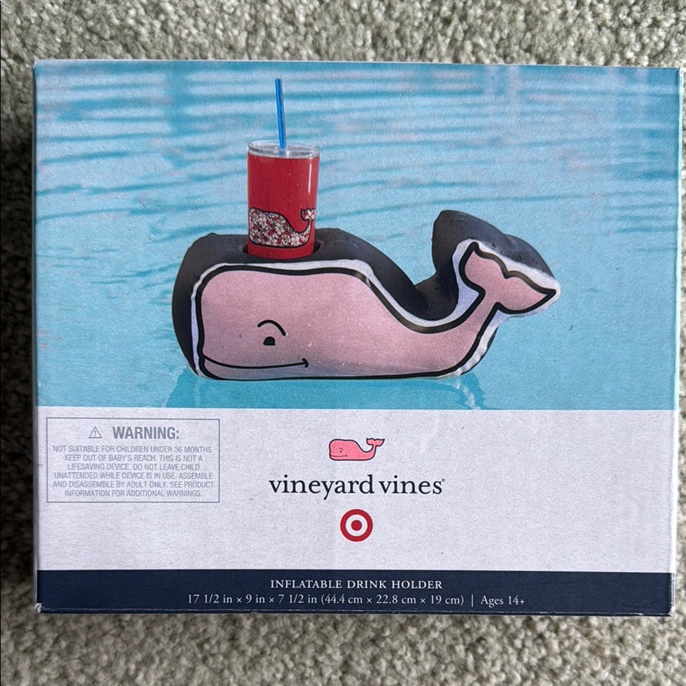 Vineyard Vines for Target Pink Whale Inflatable Drink Holder